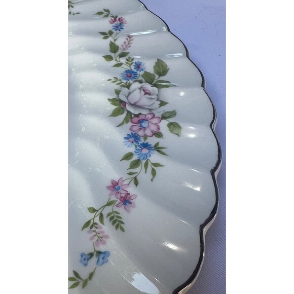 Sovereign Potters Bloomsbury R215-67 Floral Bone China Dinner Plate 10" Scallope - Picture 7 of 10